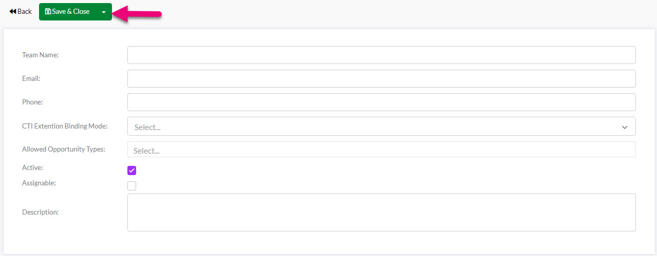 Setting up Teams - General Help - Tall Emu CRM