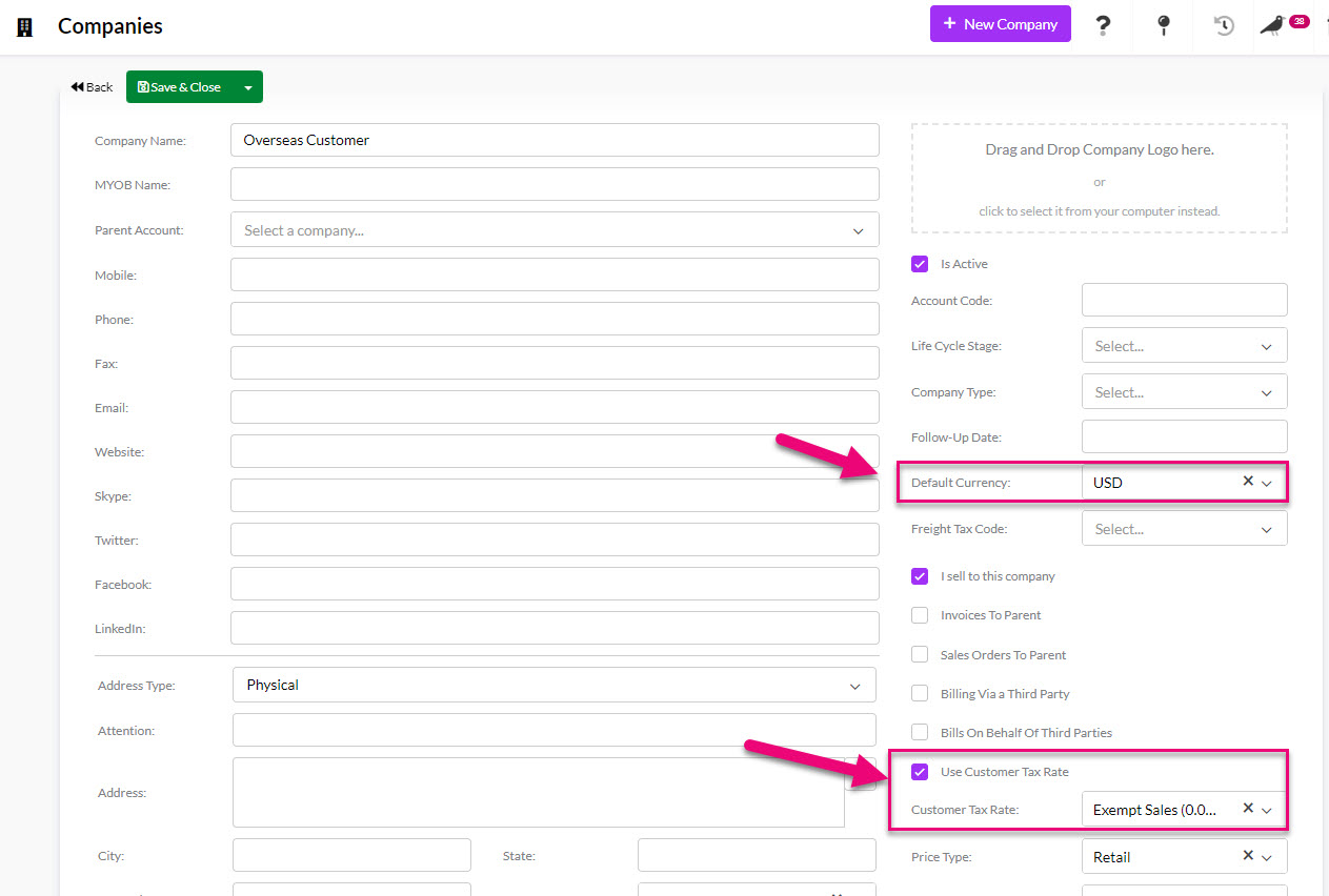 Multicurrency for Sales General Help Tall Emu CRM + MYOB CRM Australia