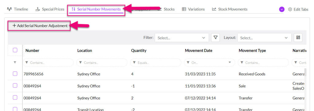 Stock Adjustments - General Help - Tall Emu CRM