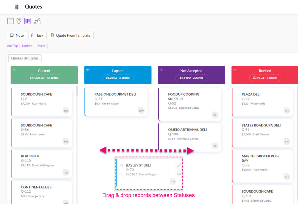 Managing your Quote pipeline - General Help - Tall Emu CRM